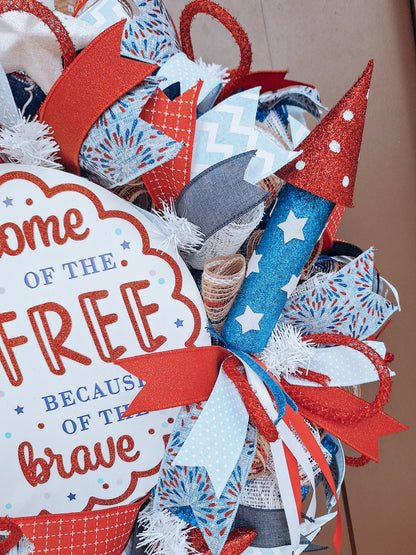 Patriotic Gnome Wreath