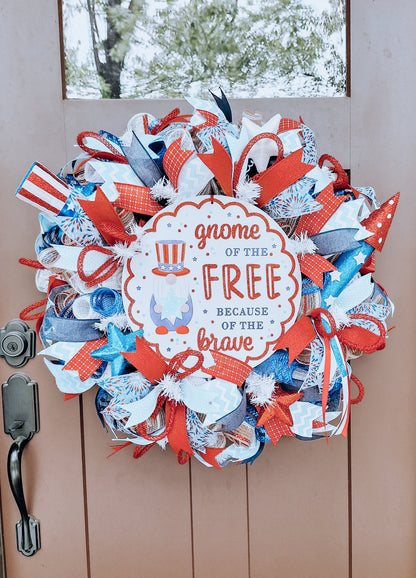 Patriotic Gnome Wreath